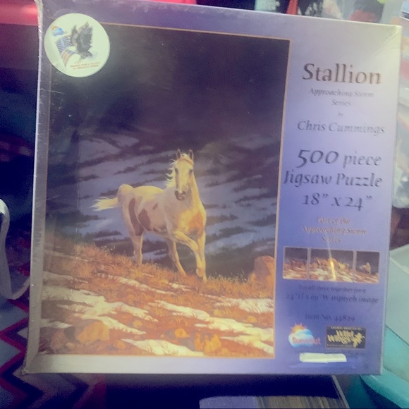 Brand new in package 500 piece jigsaw puzzle / Stallion approaching storm series - Picture 8 of 8